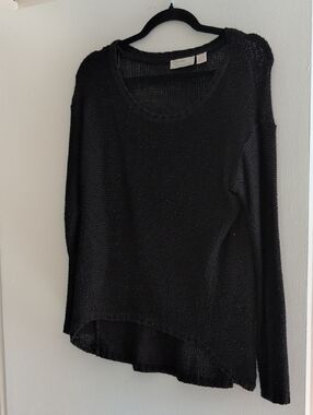 RD Style Black Lightweight Crewneck Sweater